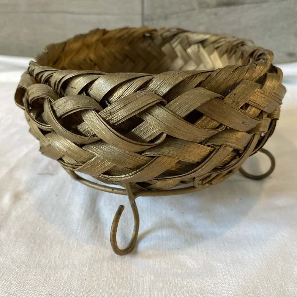 Decorative Woven Basket With Stand